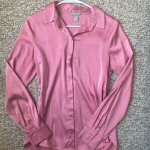 SOLD - Oversized Pink Silk Top